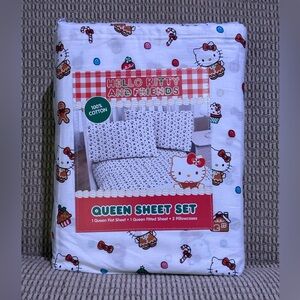 Hello Kitty Candy Bows 4 Piece Queen Sheet Set Made By Sanrio